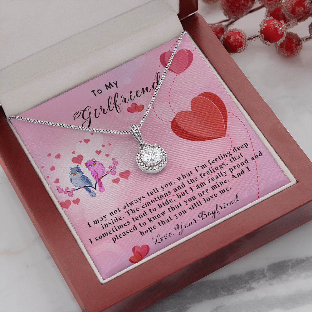 255E Necklace To My Girlfriend, Gift for Her From Boyfriend, Loving Couple Birds Gift