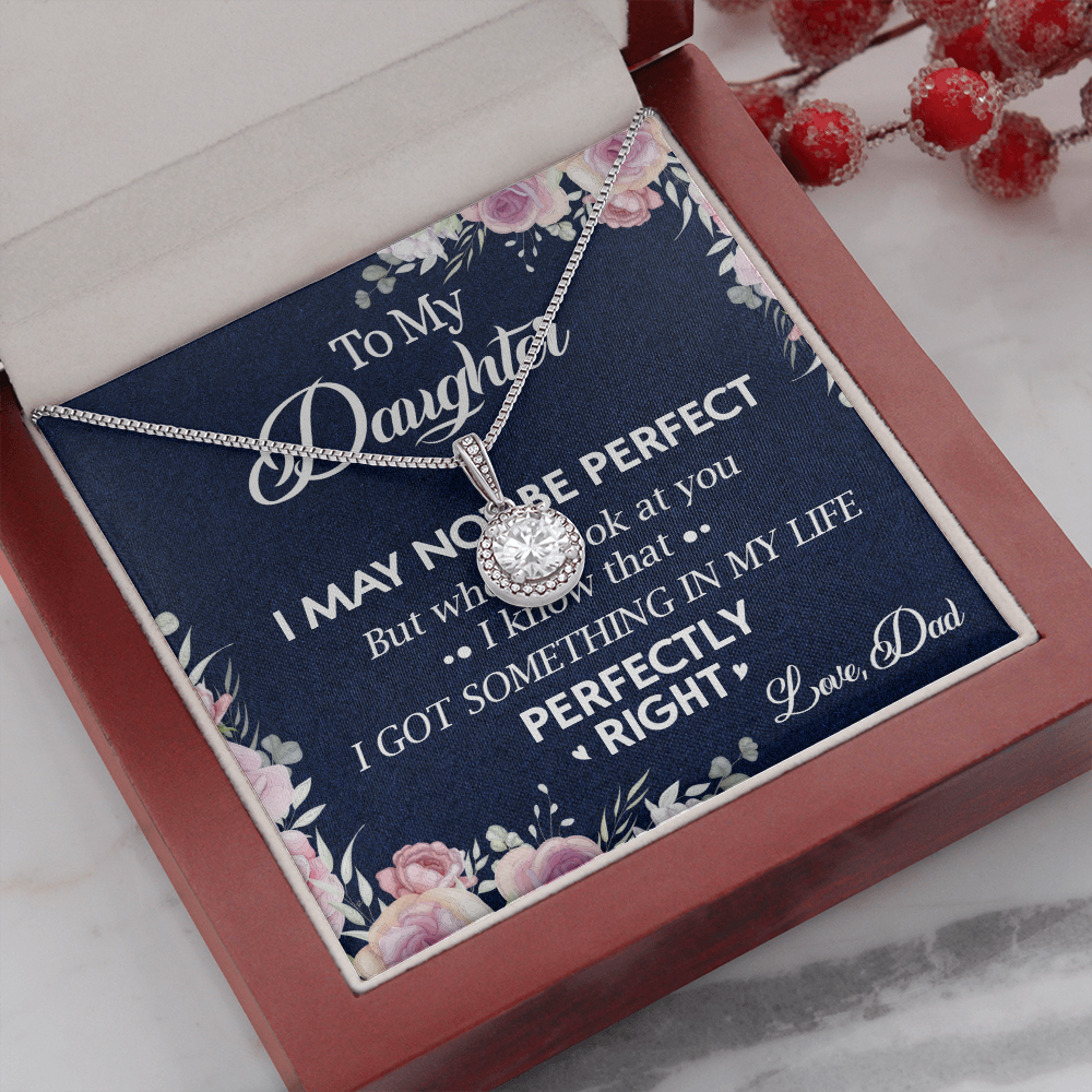 150E Necklace To My Daughter, Daughter Necklace Birthday Gift from Dad, I Love You