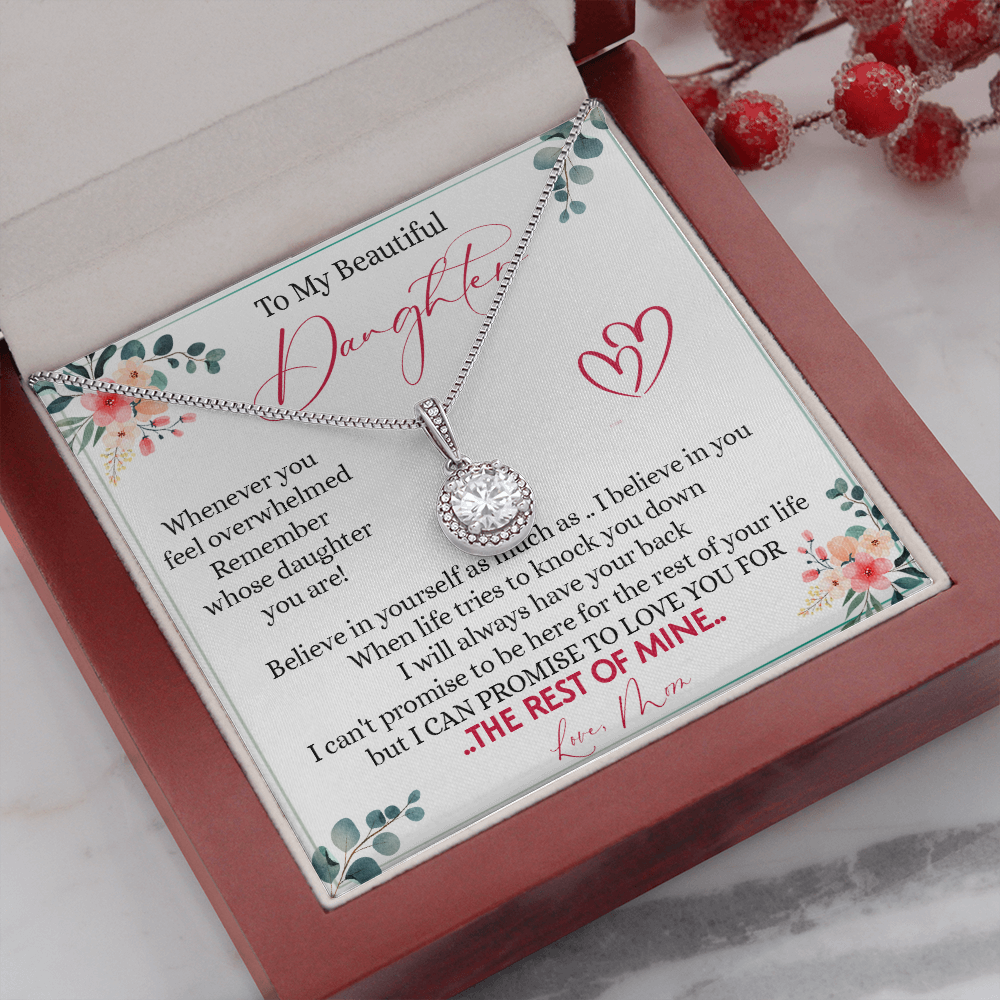 149E Necklace To My Beautiful Daughter, Daughter Birthday Gift from Mom, I Love You