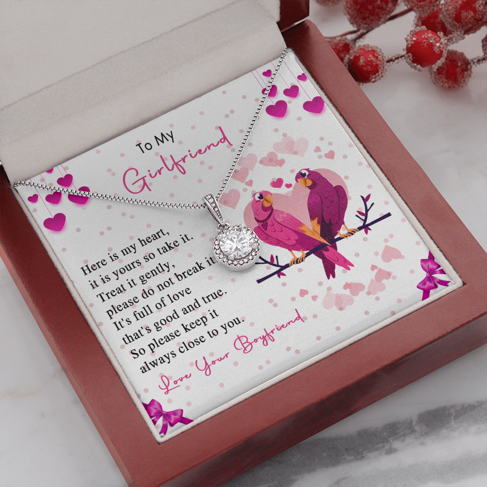 257E Loving Couple Birds Necklace To My Girlfriend, Gift for Her From Boyfriend