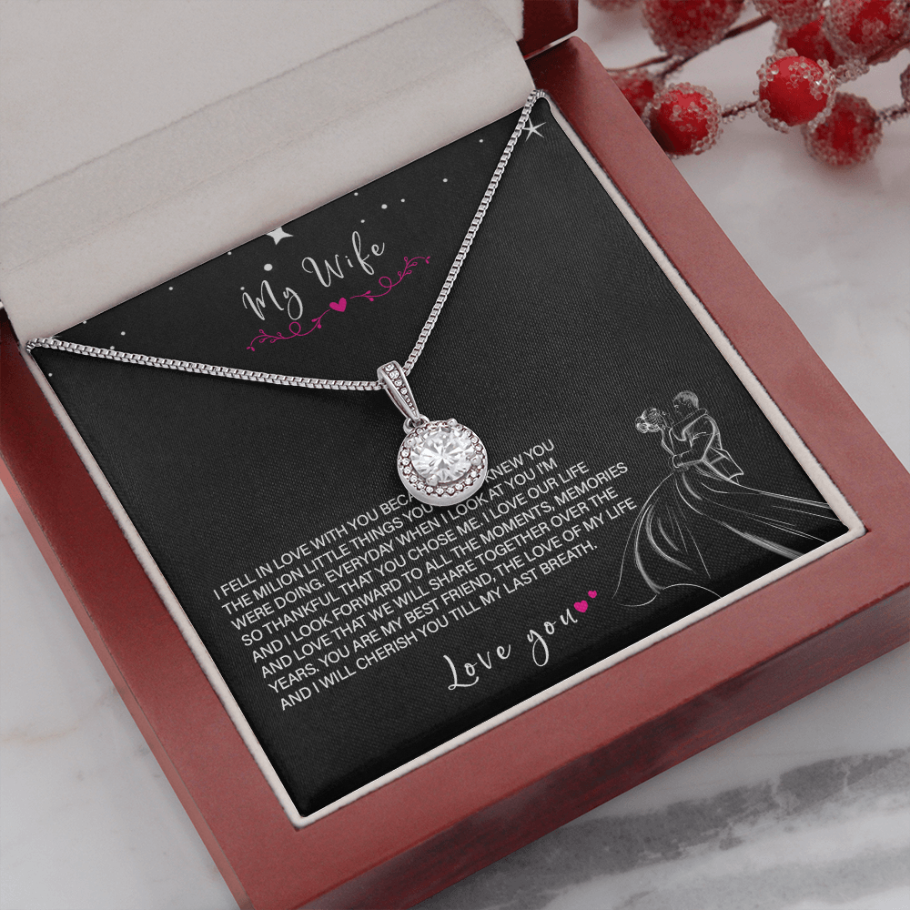 62E Love Necklace To My Wife, Gift for Her, Beautiful Wife Necklace From Husband