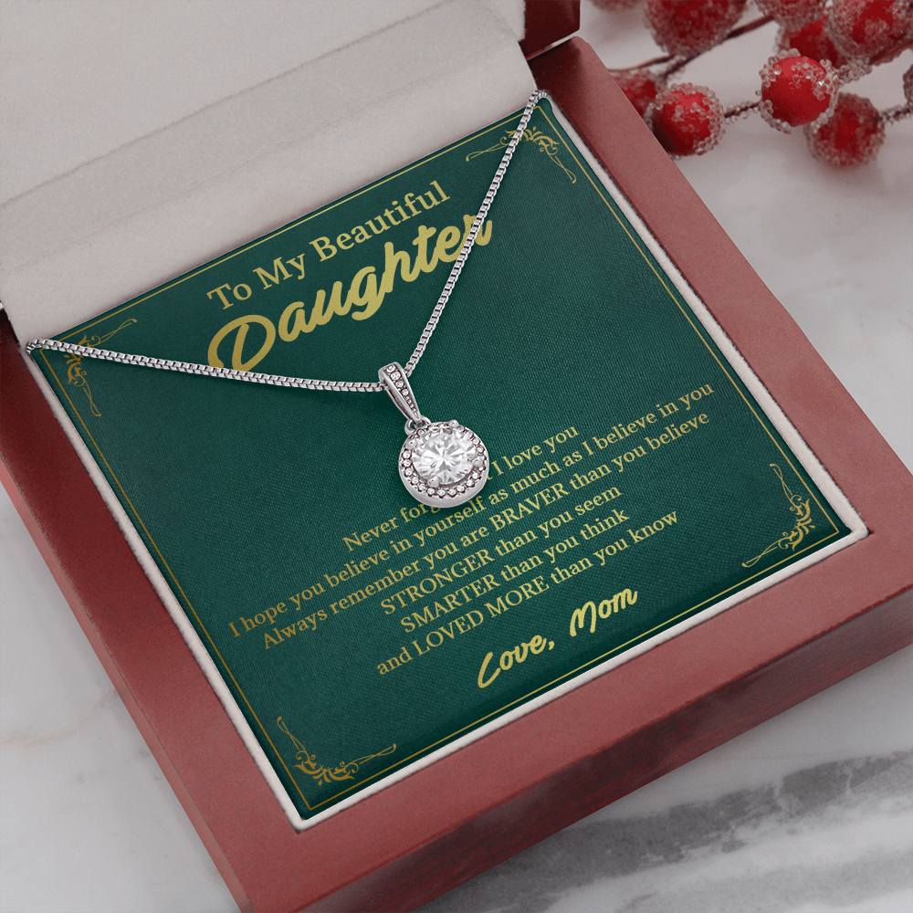 146E Necklace To My Beautiful Daughter, Perfect Gift for Daughter, I Love You More