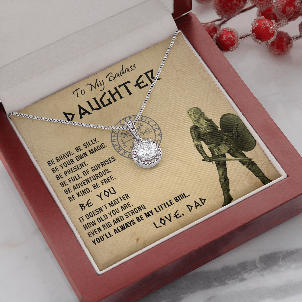 20E Viking Necklace Gift for Badass Daughter, Necklace Gift for Her From Viking Dad