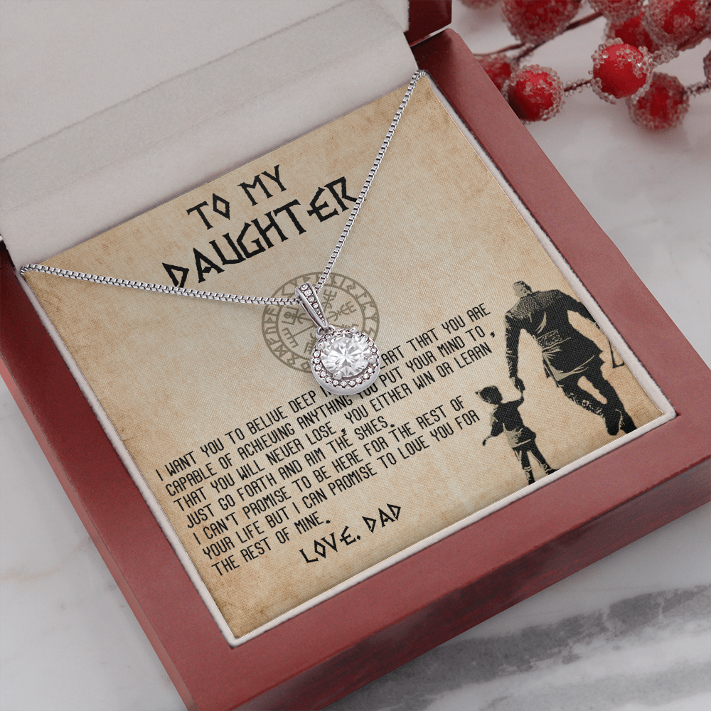 13E To my Daughter Necklace, Viking Dad Gift for Daughter, Daughter Birthday Gifts