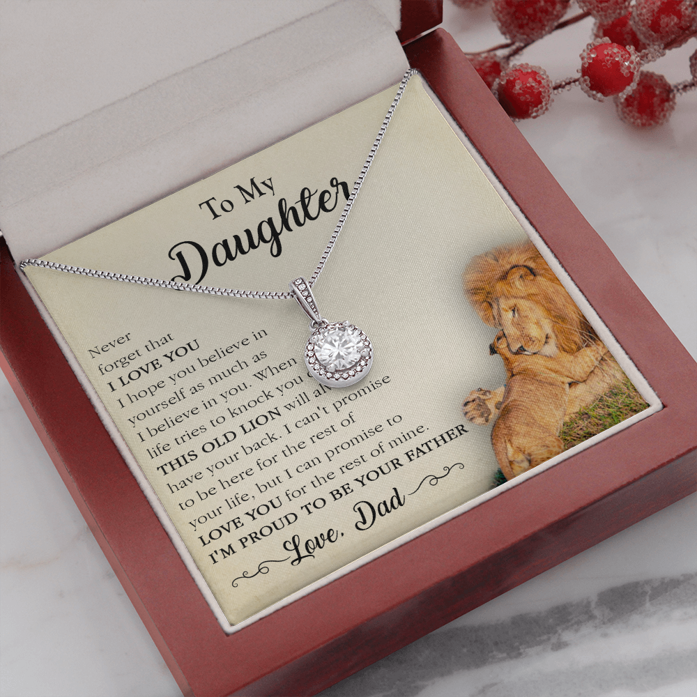 17E Necklace To My Lion Daughter, Necklace Gift for Daughter/Her, Gift From Lion Dad