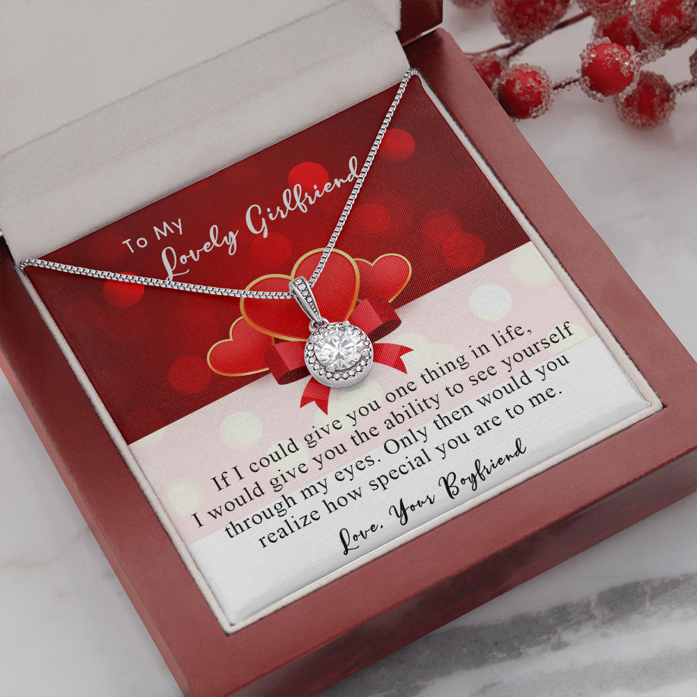 254E Necklace To My Lovely Girlfriend, Gift for Her From Boyfriend, Couple Love Gift