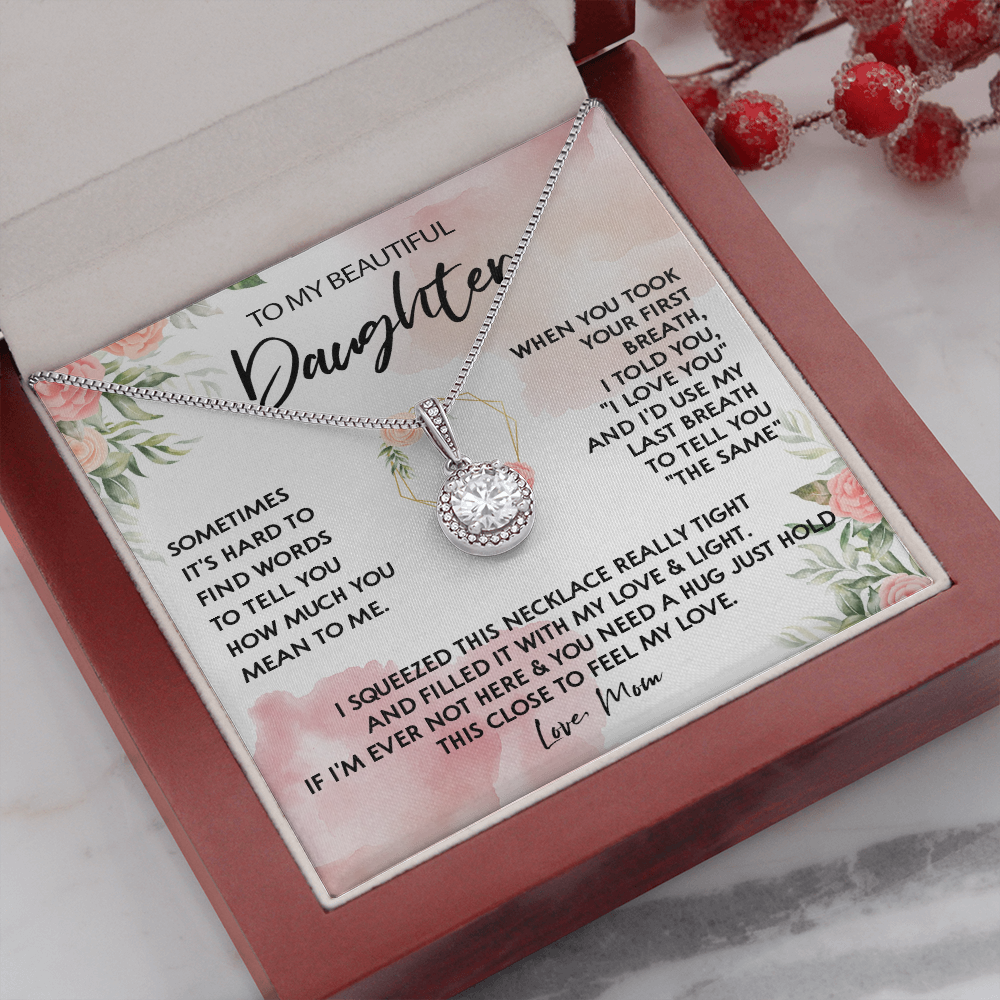 131E Necklace To My Beautiful Daughter, Gift for Daughter from Mom, Birthday Gift