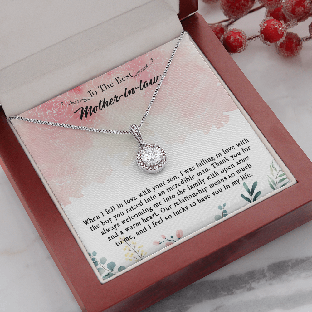 145E Necklace To The Best Mother In Law, Perfect Gift for Mom, Love You Mom Necklace
