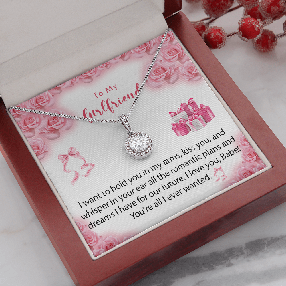 256E Necklace To My Girlfriend, Gift for Her From Boyfriend, Love Rose Gift for Girl