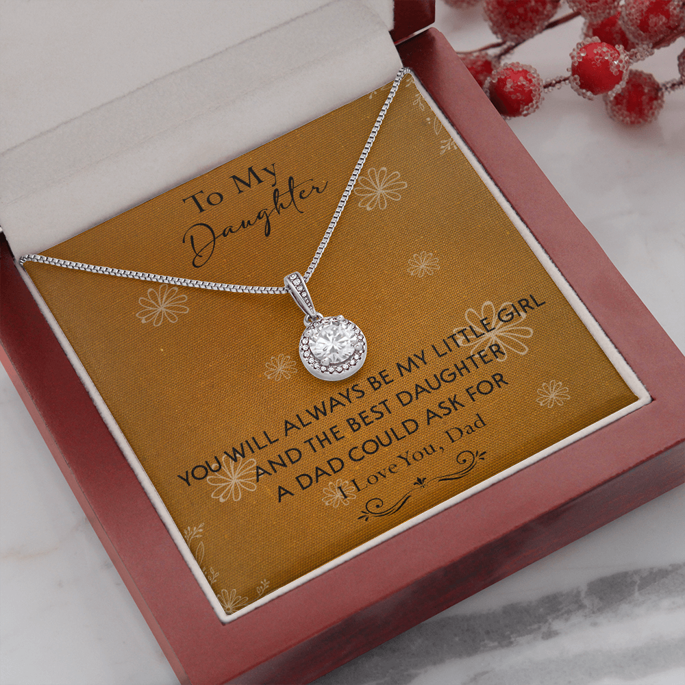140E To My Daughter Necklace, Perfect Gift for Daughter From Dad, I Love You Always