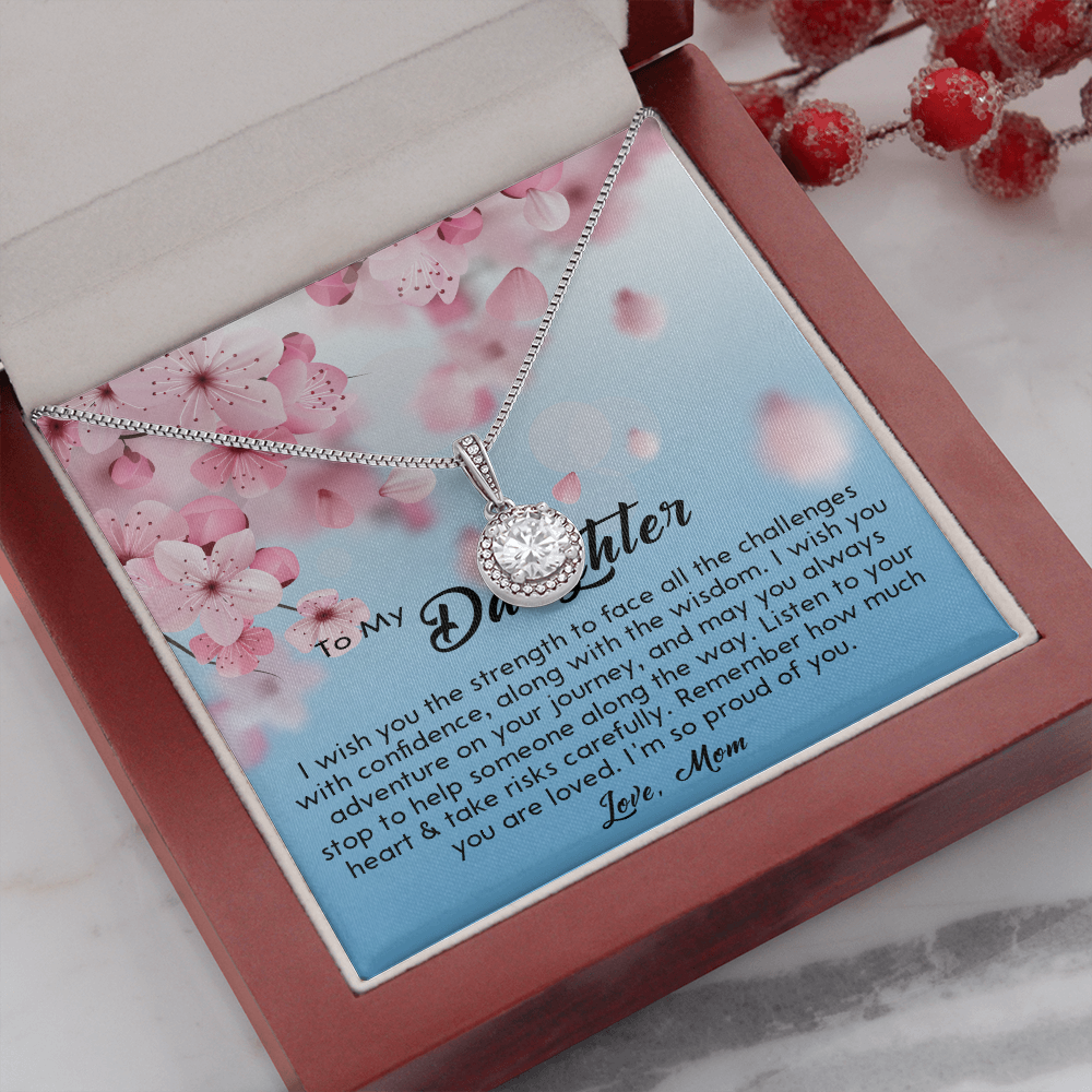 132E Necklace To My Daughter, Gift for Daughter from Mom, Daughter Birthday Gift