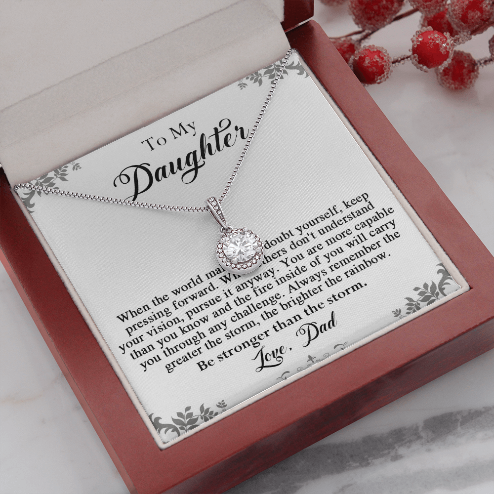 141E To My Daughter Necklace, Perfect Gift for Daughter From Dad, I Love You Daughter