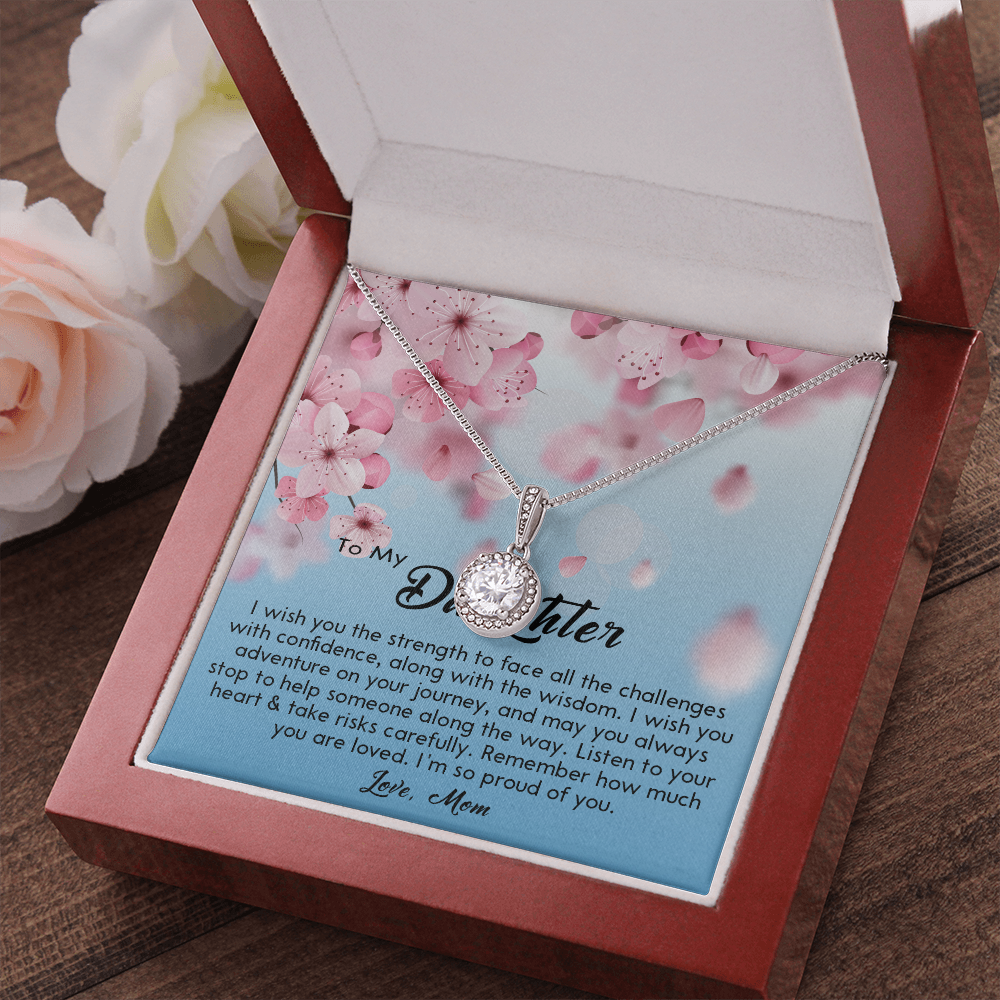 132E Necklace To My Daughter, Gift for Daughter from Mom, Daughter Birthday Gift