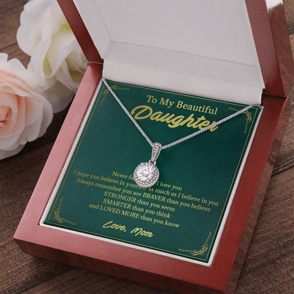 146E Necklace To My Beautiful Daughter, Perfect Gift for Daughter, I Love You More