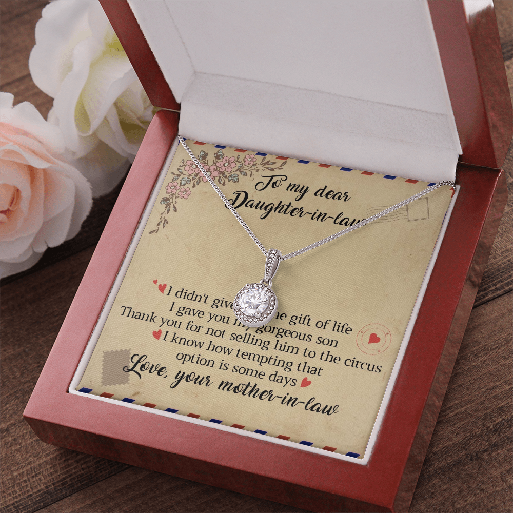 11E Letter To My Daughter-In-Law Necklace, Gift For Daughter In Law from Mother Mom