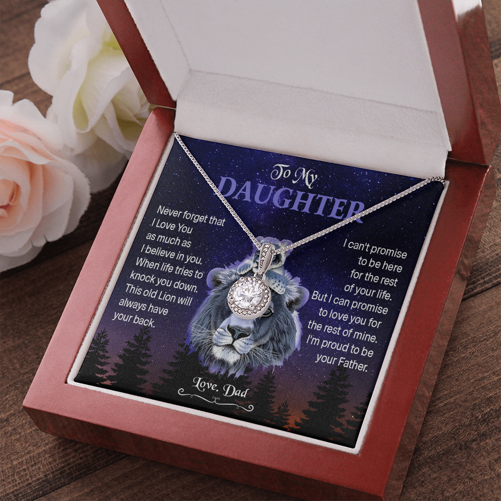 4 Necklace To My Daughter Birthday Gift from Lion Dad Never Forget That I Love You