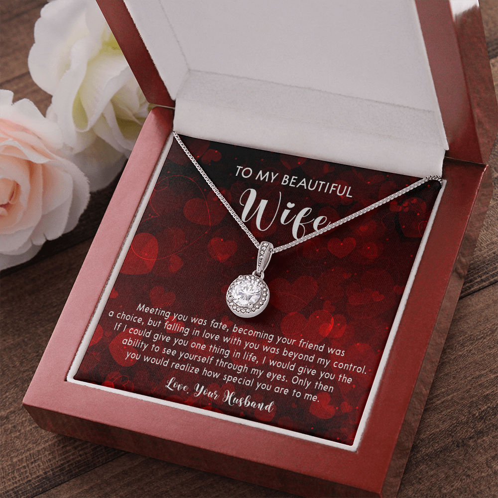253E Necklace To My Beautiful Wife, Gift for Her From Husband, Couple In Love Gift