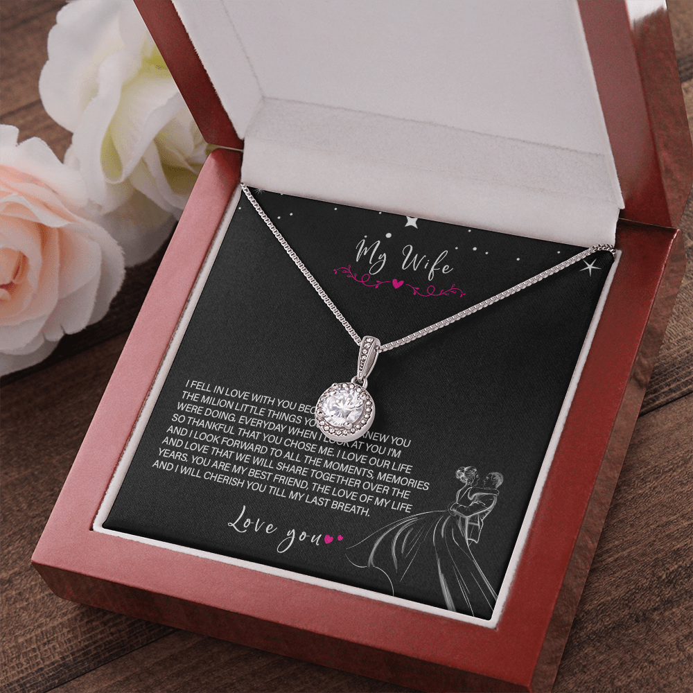 62E Love Necklace To My Wife, Gift for Her, Beautiful Wife Necklace From Husband