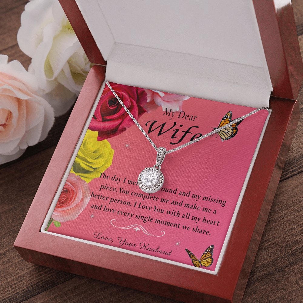 135E Necklace My Dear Wife, Necklace Gift for Wife From Husband, Birthday Gift