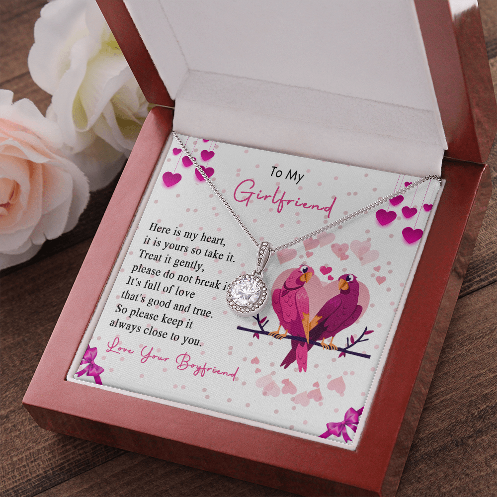 257E Loving Couple Birds Necklace To My Girlfriend, Gift for Her From Boyfriend