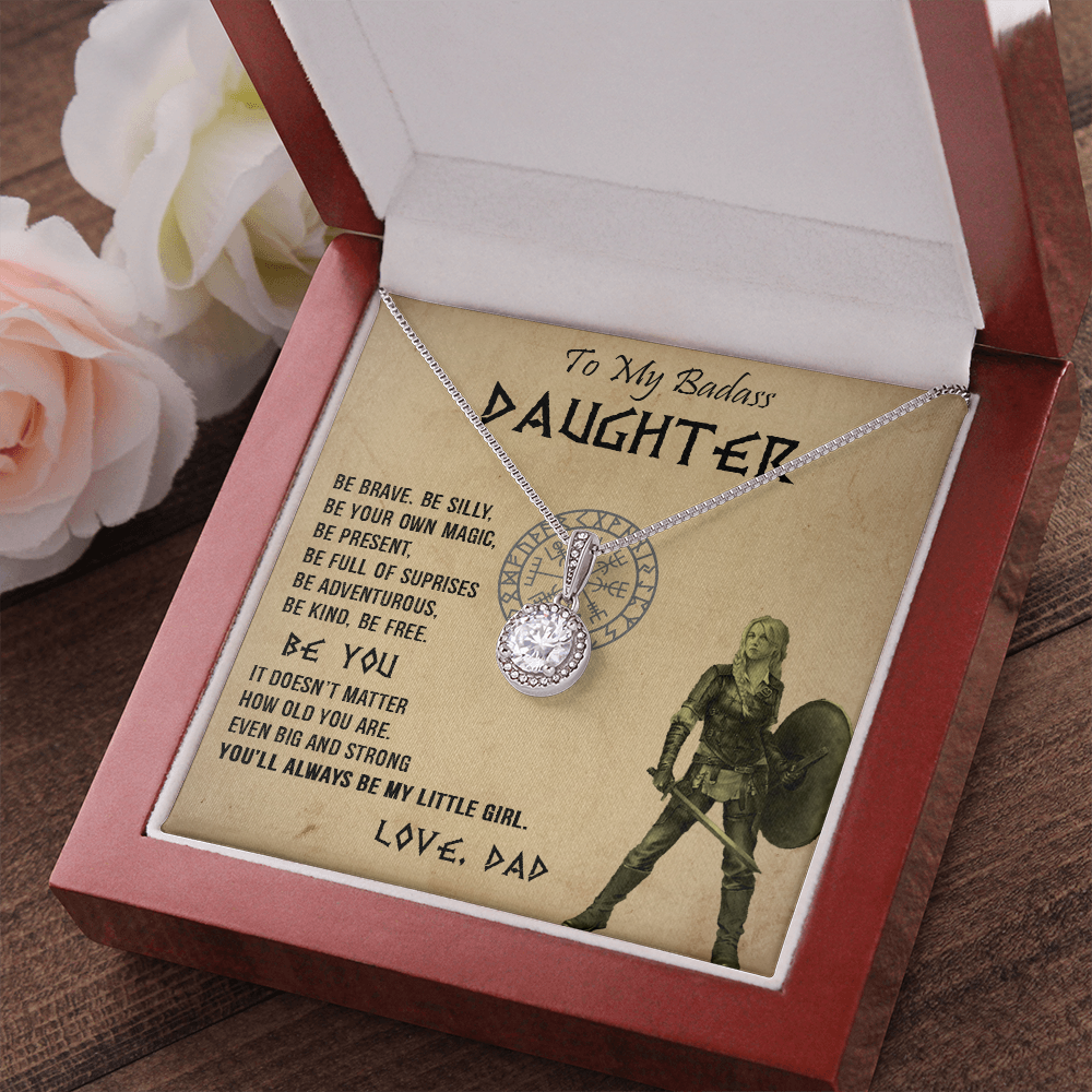 20E Viking Necklace Gift for Badass Daughter, Necklace Gift for Her From Viking Dad