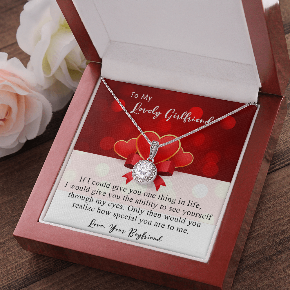 254E Necklace To My Lovely Girlfriend, Gift for Her From Boyfriend, Couple Love Gift