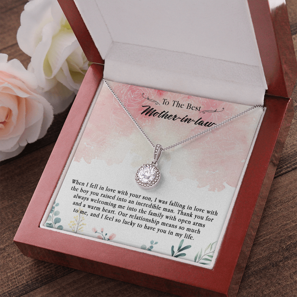 145E Necklace To The Best Mother In Law, Perfect Gift for Mom, Love You Mom Necklace
