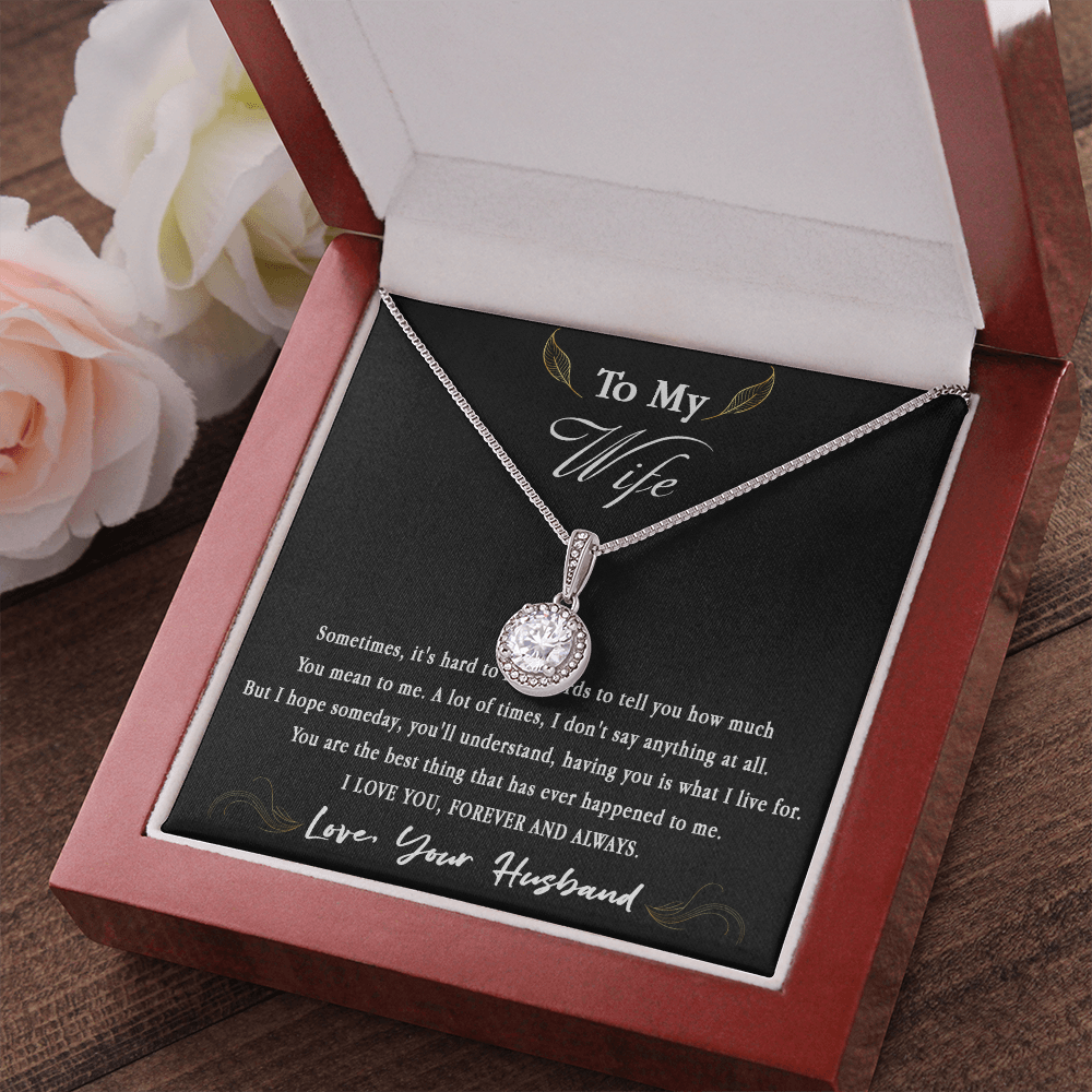 66E Love Gift To My Wife, Women Necklace for Her from Husband I LOVE YOU Forever