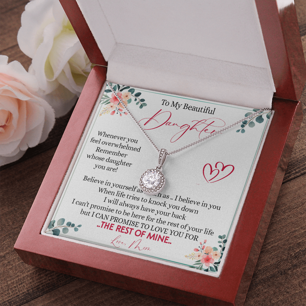 149E Necklace To My Beautiful Daughter, Daughter Birthday Gift from Mom, I Love You