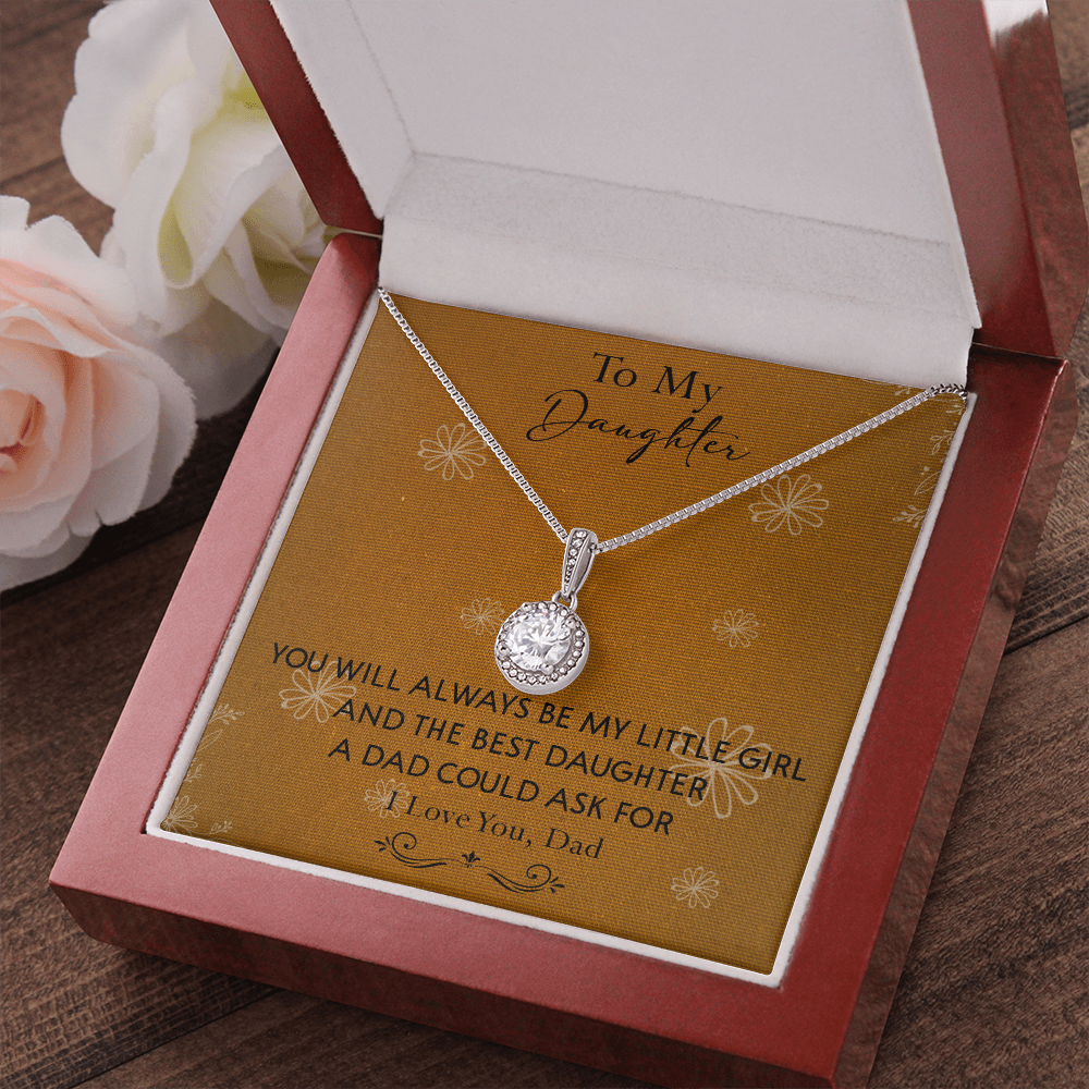 140E To My Daughter Necklace, Perfect Gift for Daughter From Dad, I Love You Always