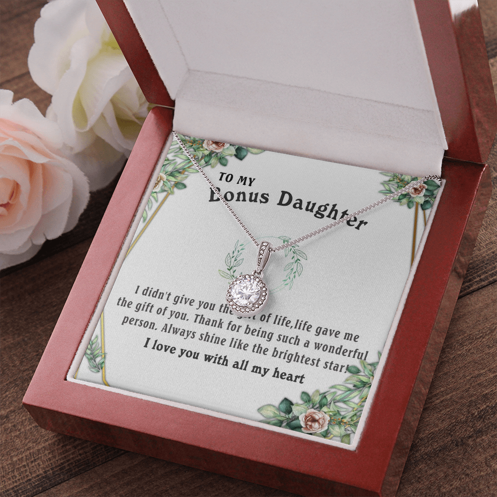 6E To my Bonus Daughter Necklace, Bonus Daughter, Step Daughter Gift, Step Dad Gift