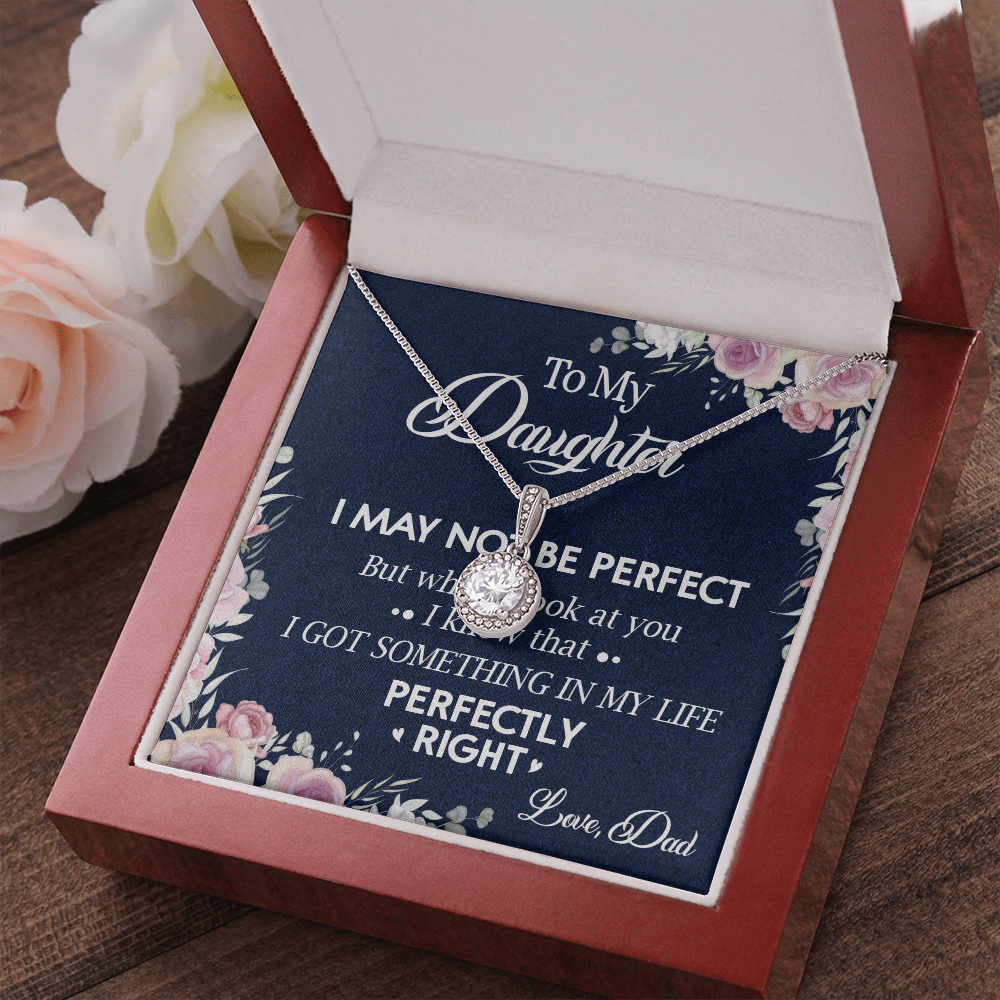 150E Necklace To My Daughter, Daughter Necklace Birthday Gift from Dad, I Love You