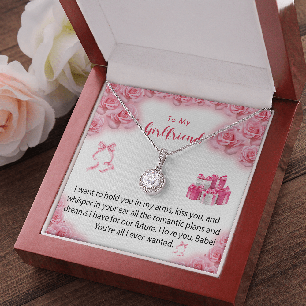 256E Necklace To My Girlfriend, Gift for Her From Boyfriend, Love Rose Gift for Girl