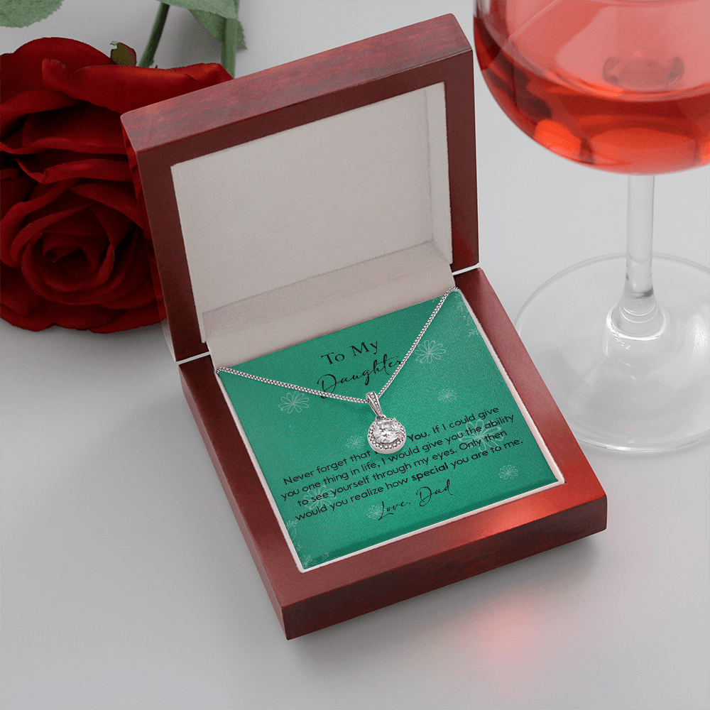 120E Necklace To My Daughter Gift From Dad, Never Forget That I LOVE YOU, Birth Gift
