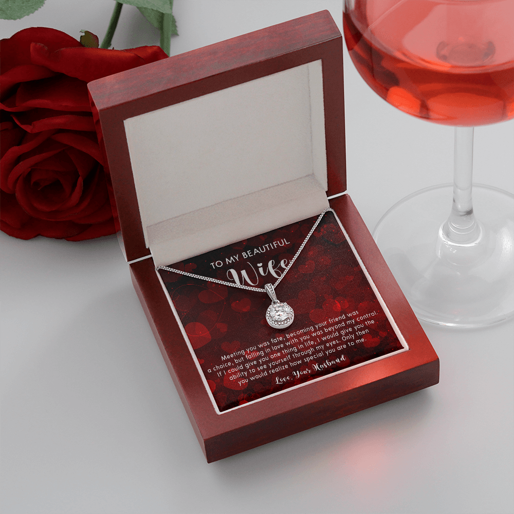253E Necklace To My Beautiful Wife, Gift for Her From Husband, Couple In Love Gift