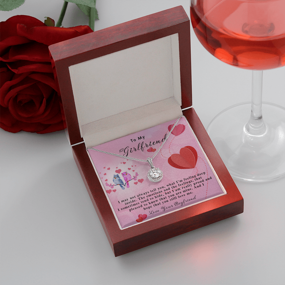 255E Necklace To My Girlfriend, Gift for Her From Boyfriend, Loving Couple Birds Gift