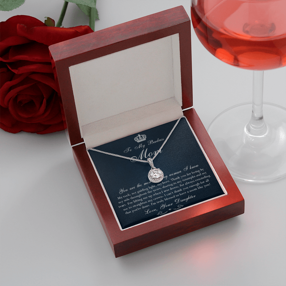 142E Necklace To My Badass Mom, Amazing Woman Necklace, I Love Mom Gift From Daughter