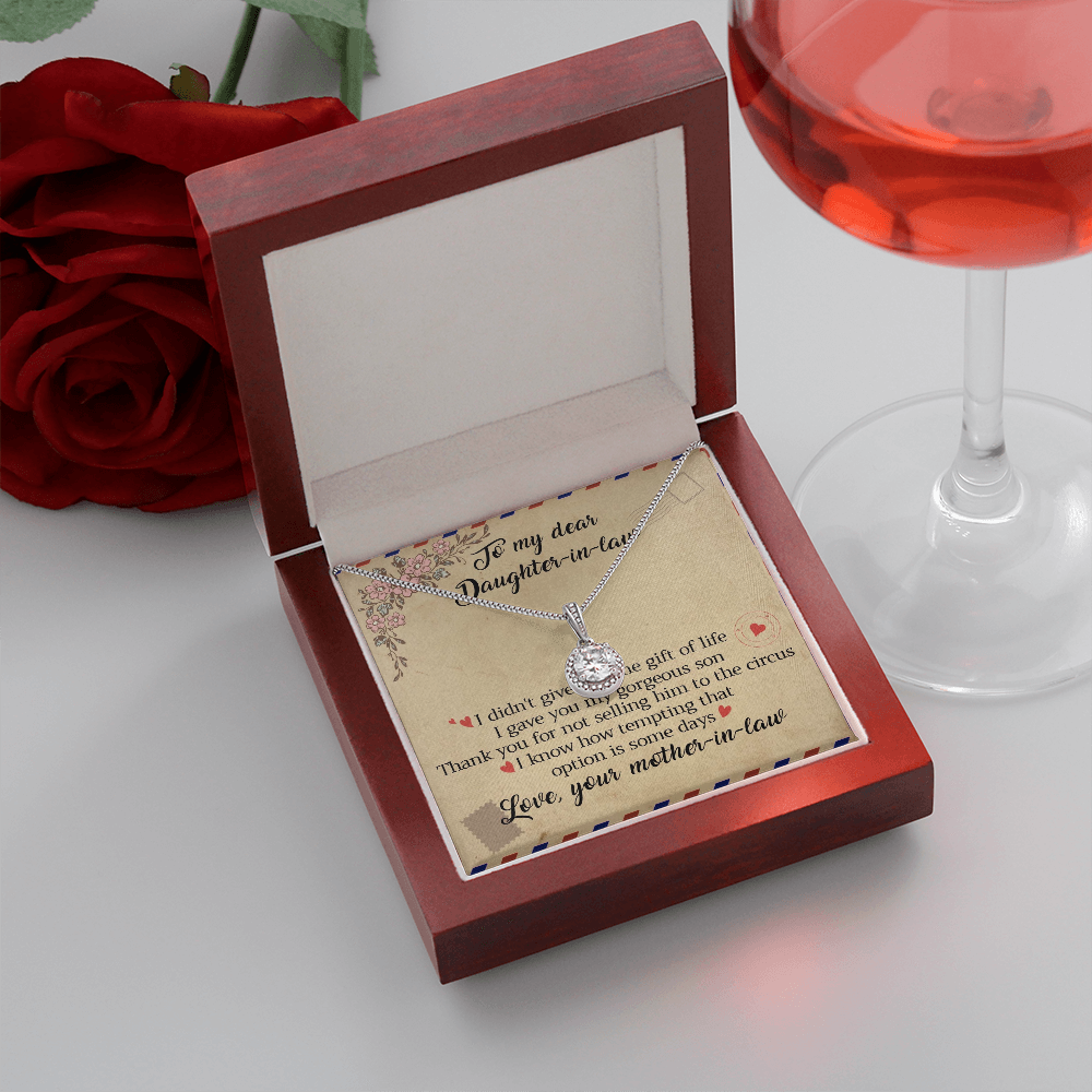 11E Letter To My Daughter-In-Law Necklace, Gift For Daughter In Law from Mother Mom