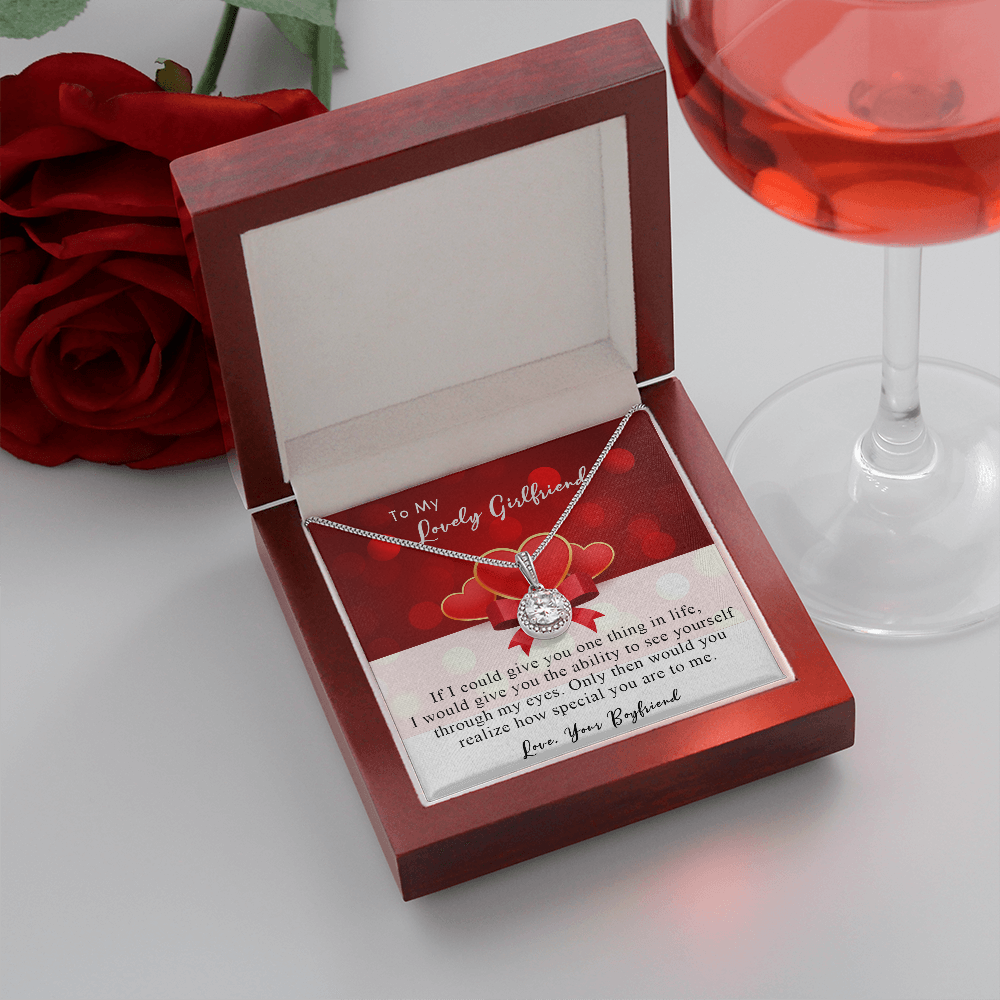 254E Necklace To My Lovely Girlfriend, Gift for Her From Boyfriend, Couple Love Gift