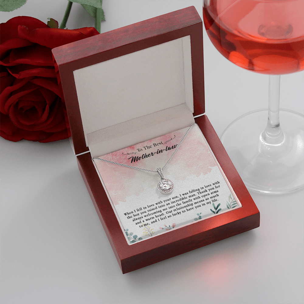 145E Necklace To The Best Mother In Law, Perfect Gift for Mom, Love You Mom Necklace
