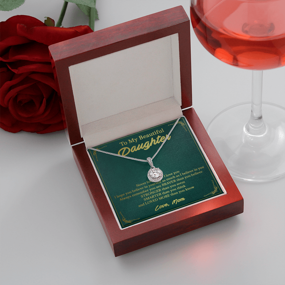 146E Necklace To My Beautiful Daughter, Perfect Gift for Daughter, I Love You More
