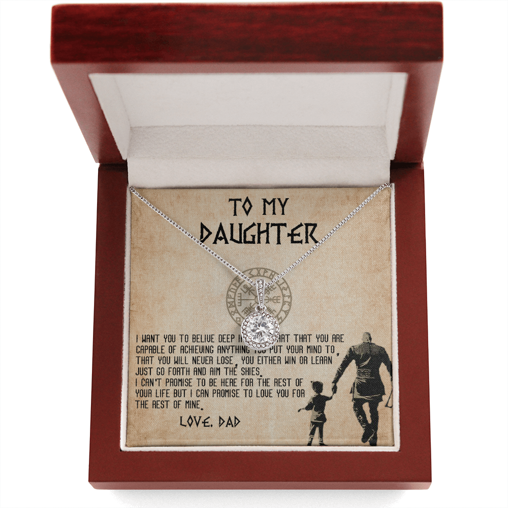 13E To my Daughter Necklace, Viking Dad Gift for Daughter, Daughter Birthday Gifts
