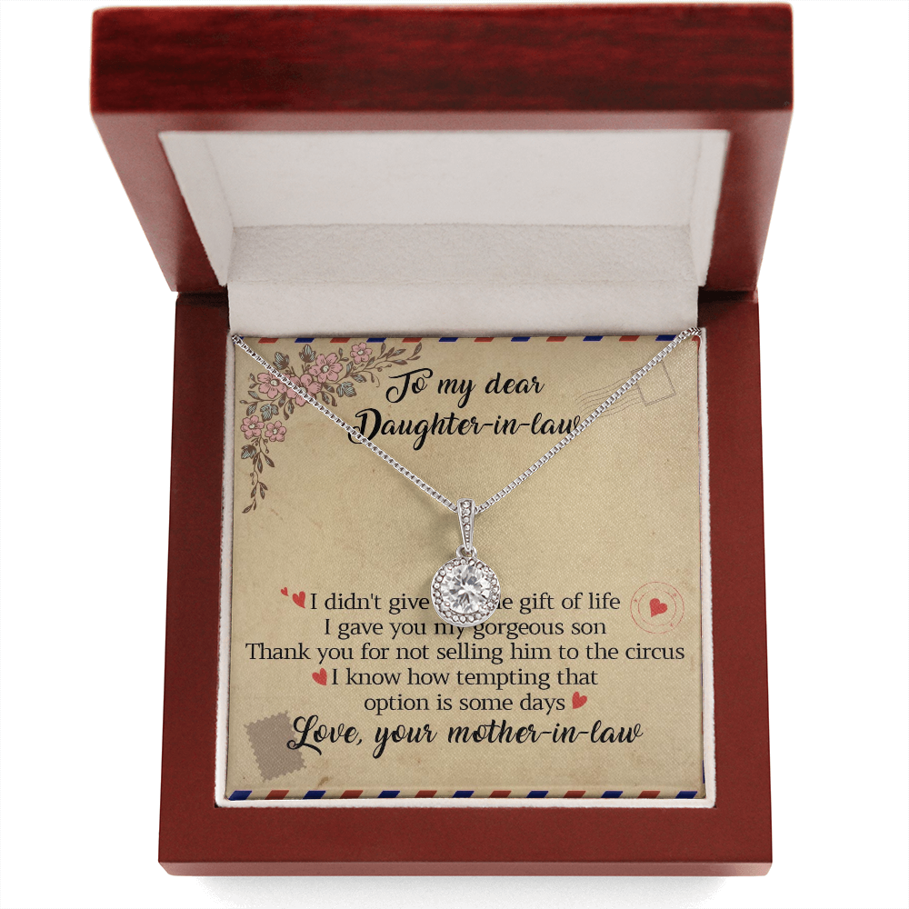 11E Letter To My Daughter-In-Law Necklace, Gift For Daughter In Law from Mother Mom