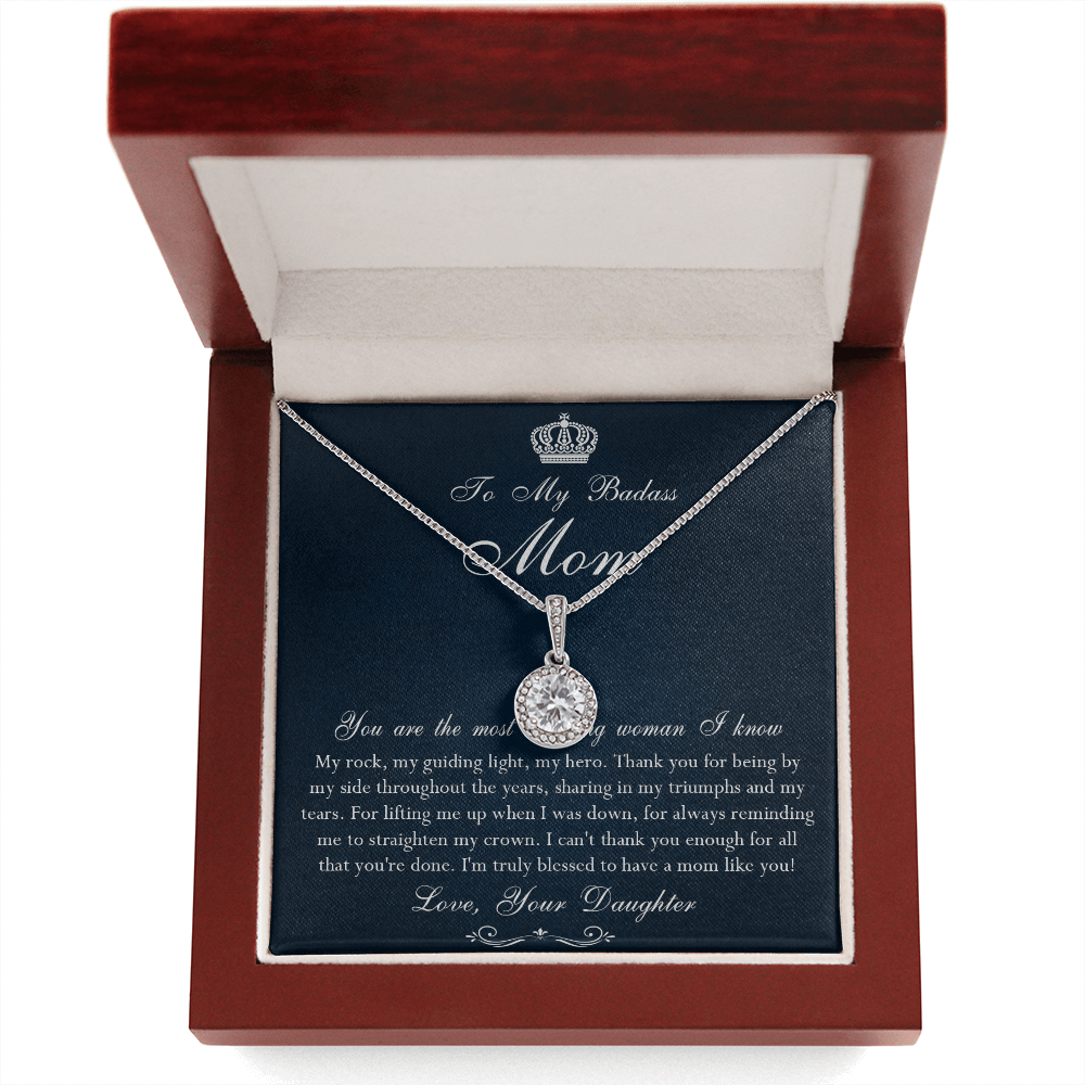 142E Necklace To My Badass Mom, Amazing Woman Necklace, I Love Mom Gift From Daughter
