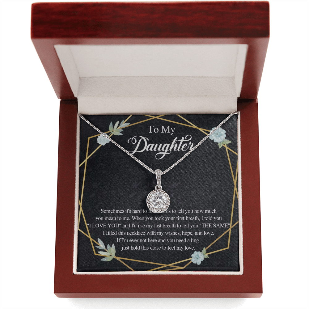 1E Heart Necklace To My Daughter Birthday Gift from Dad, Mom for Beautiful Daughter