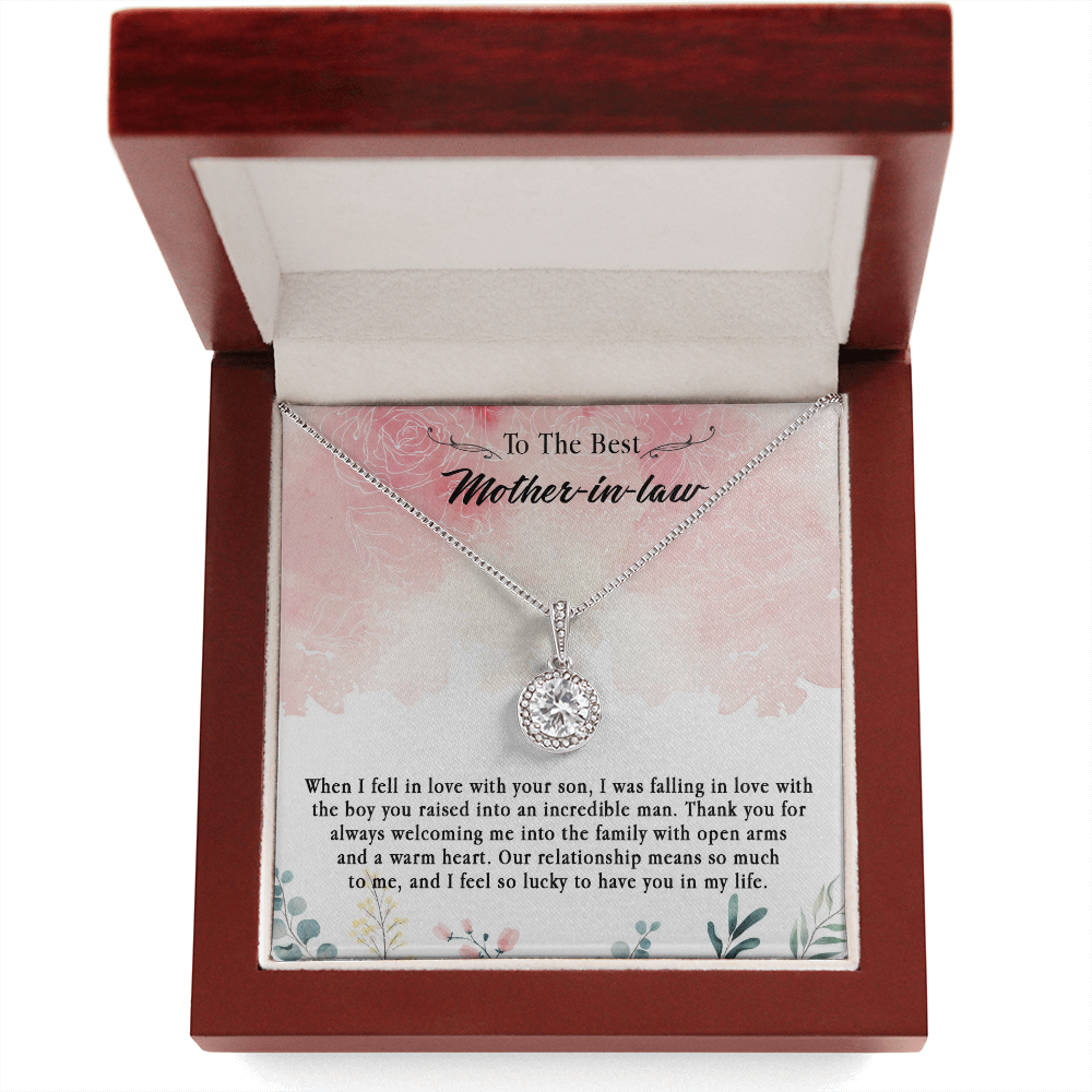 145E Necklace To The Best Mother In Law, Perfect Gift for Mom, Love You Mom Necklace