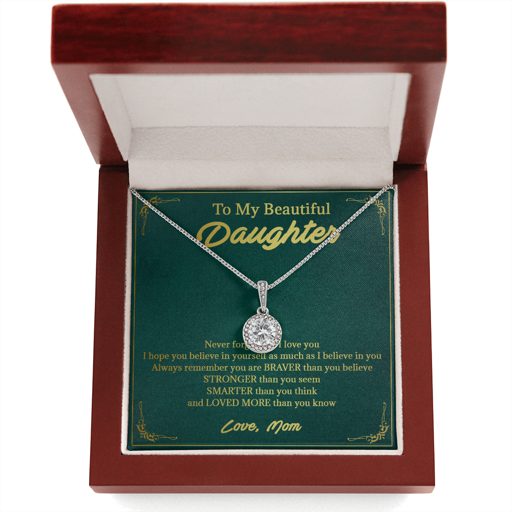 146E Necklace To My Beautiful Daughter, Perfect Gift for Daughter, I Love You More