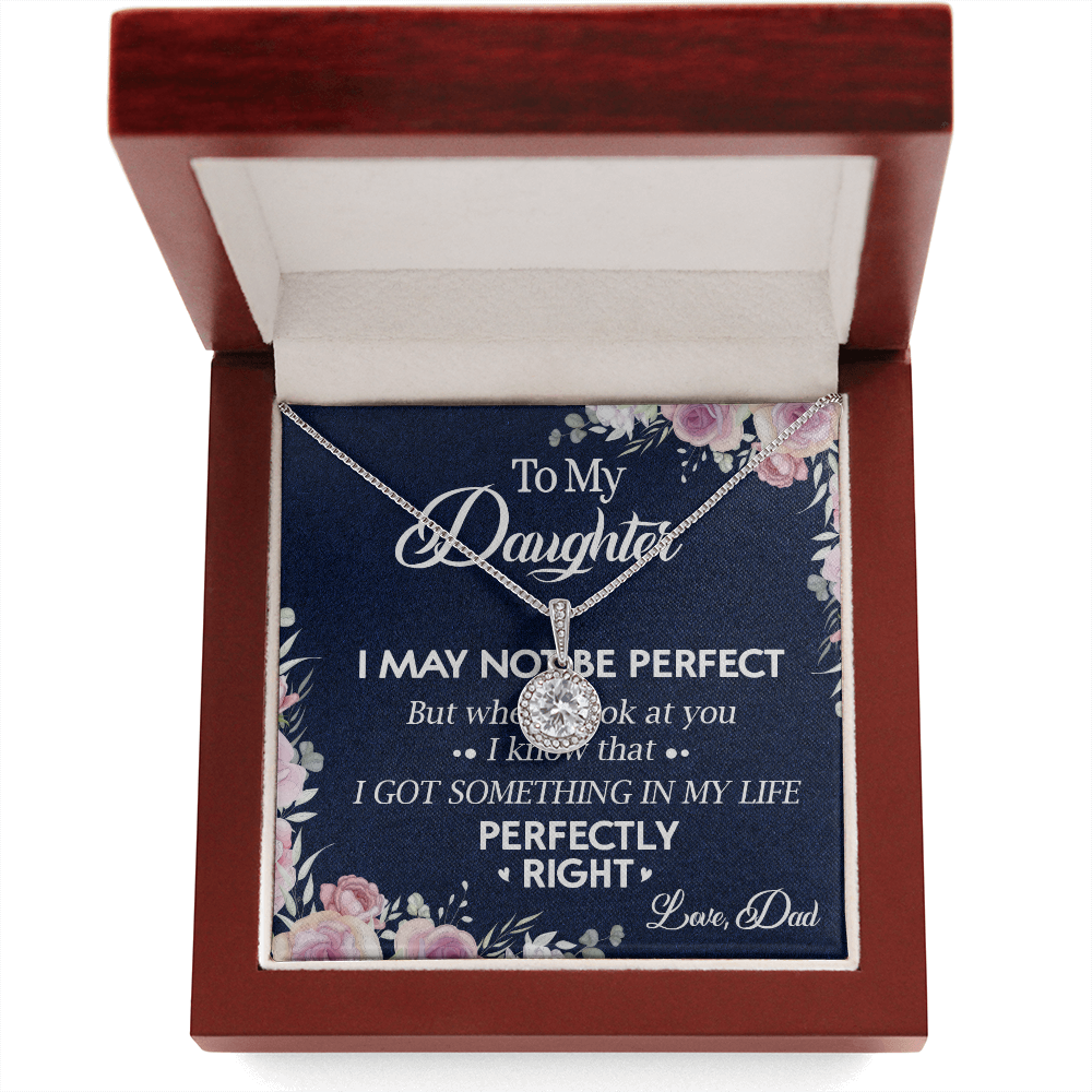 150E Necklace To My Daughter, Daughter Necklace Birthday Gift from Dad, I Love You