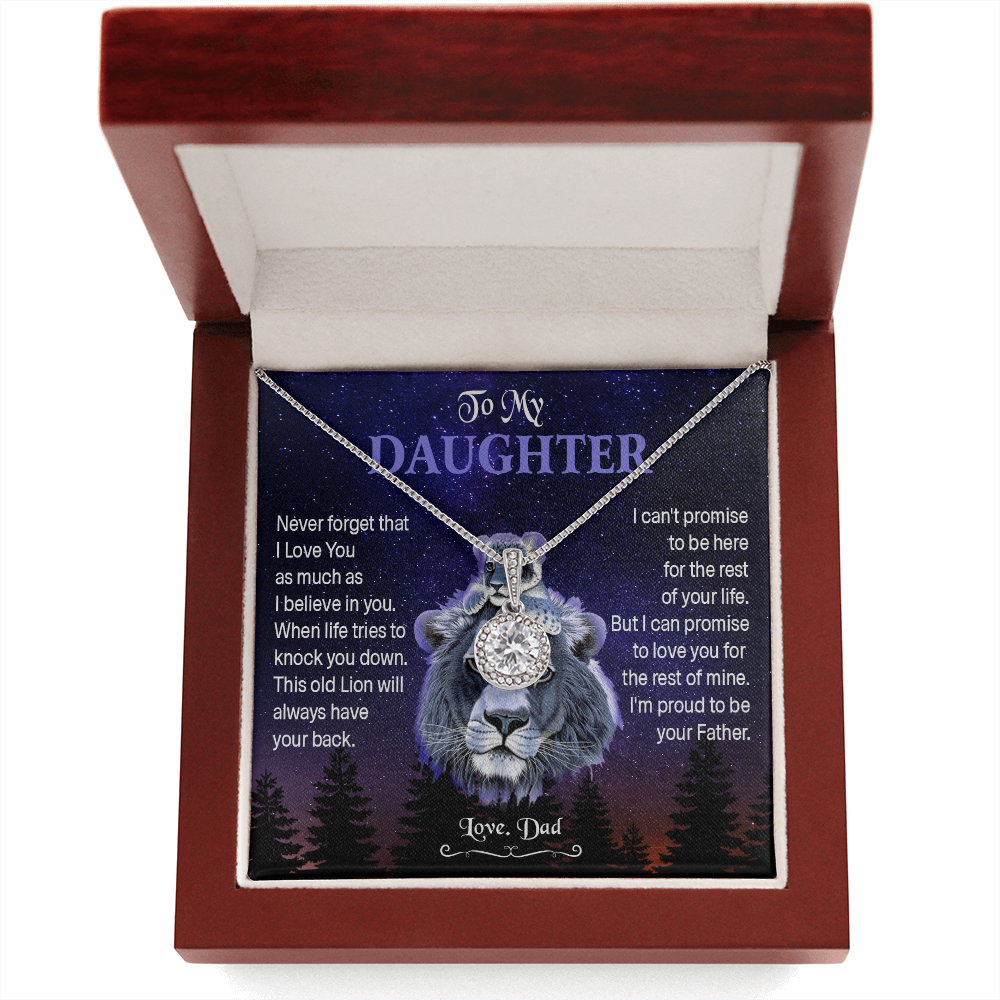 4 Necklace To My Daughter Birthday Gift from Lion Dad Never Forget That I Love You