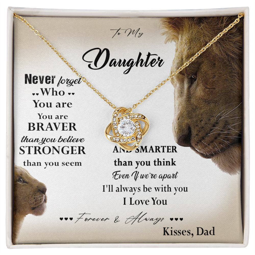 381A Lion Necklace, To My Daughter Necklace,I Love You Forever & Always Gift From Dad